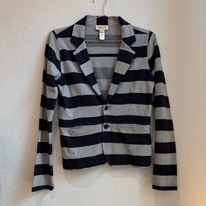 Diesel Women's Gray and Navy Striped Blazer